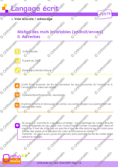 Page 1 de la fiche