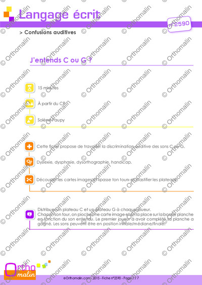 Page 1 de la fiche