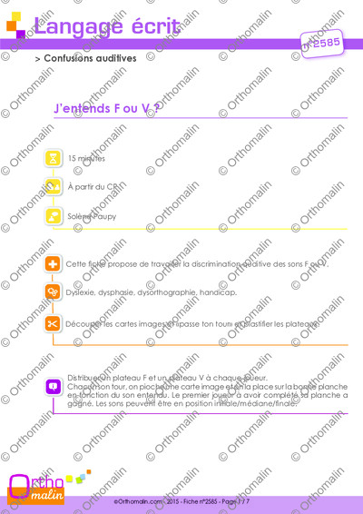 Page 1 de la fiche
