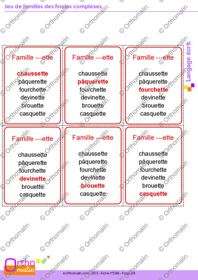 Page 2 de la fiche