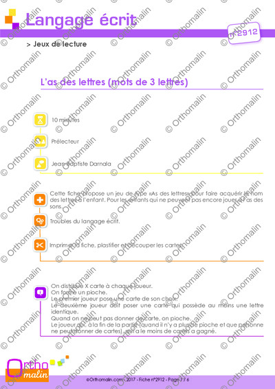 Page 1 de la fiche