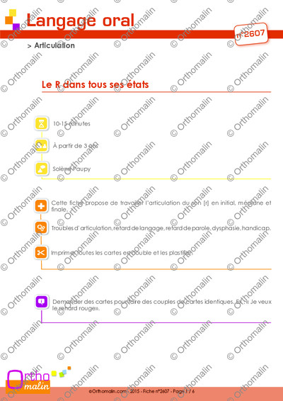 Page 1 de la fiche