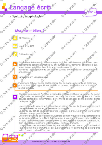 Page 1 de la fiche