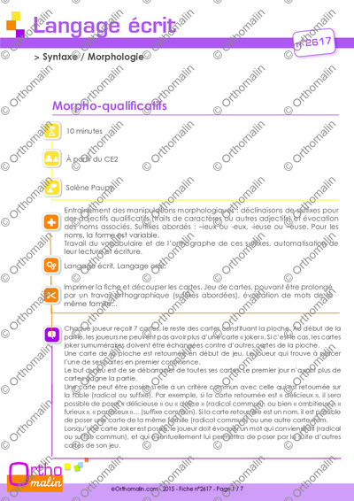 Page 1 de la fiche