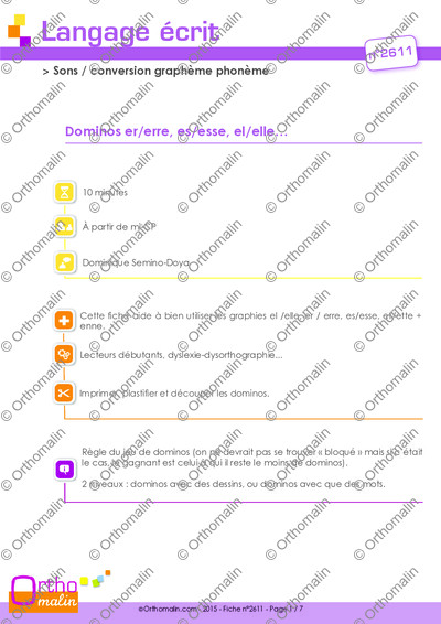 Page 1 de la fiche