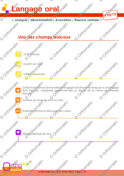 Page 1 de la fiche