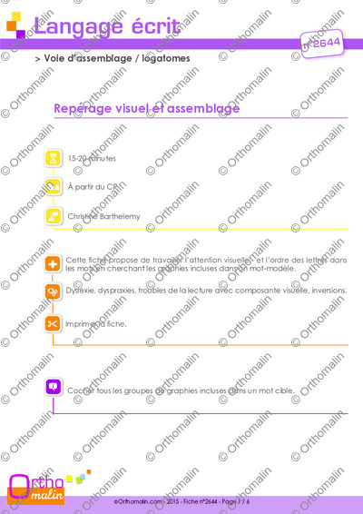 Page 1 de la fiche
