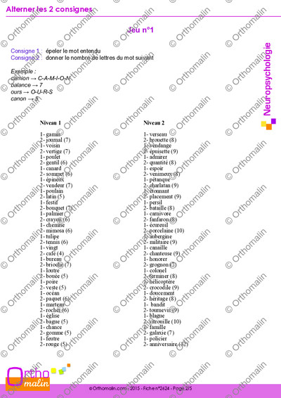 Page 2 de la fiche