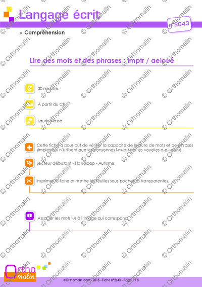 Page 1 de la fiche