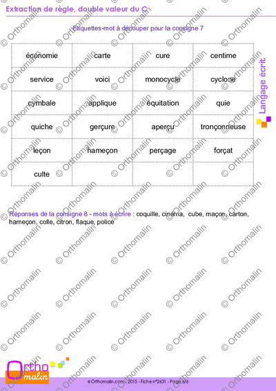 Page 6 de la fiche