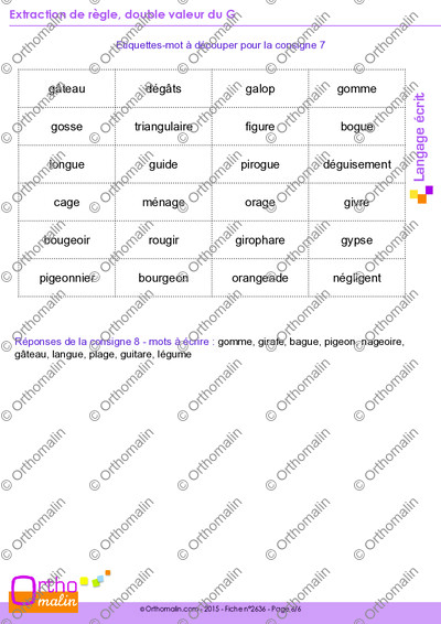 Page 6 de la fiche