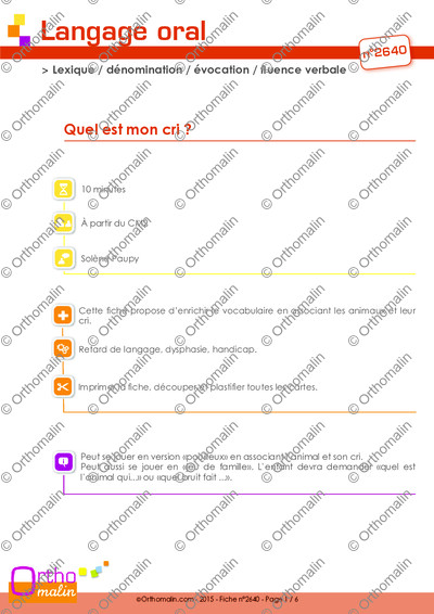 Page 1 de la fiche