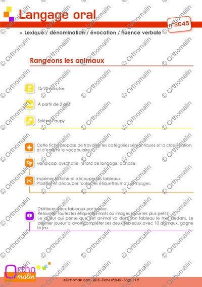 Page 1 de la fiche