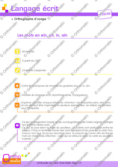 Page 1 de la fiche
