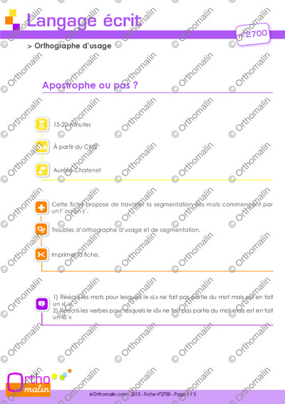 Page 1 de la fiche