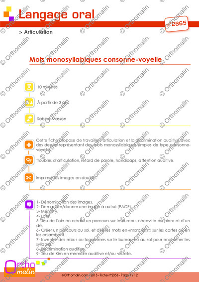 Page 1 de la fiche
