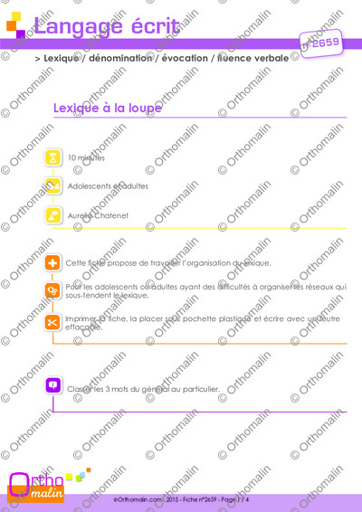 Page 1 de la fiche