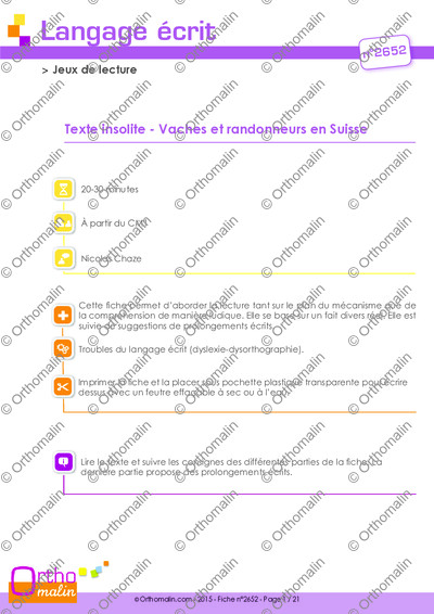 Page 1 de la fiche