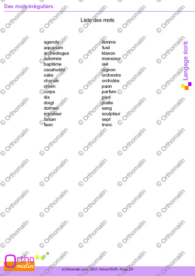 Page 2 de la fiche