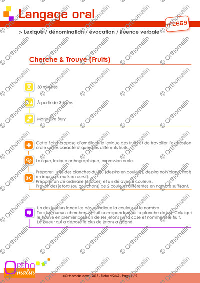 Page 1 de la fiche