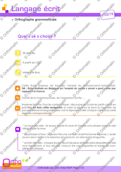 Page 1 de la fiche