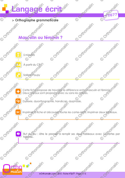 Page 1 de la fiche