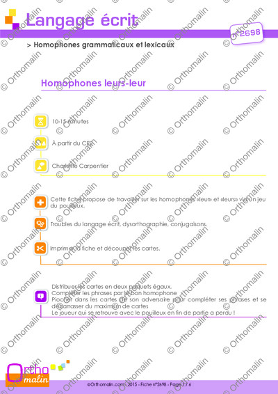Page 1 de la fiche