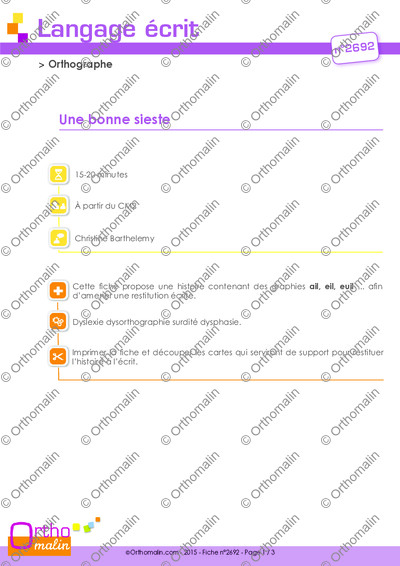 Page 1 de la fiche