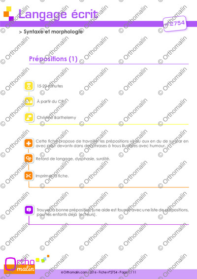 Page 1 de la fiche