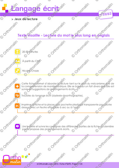 Page 1 de la fiche