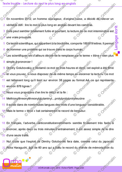 Page 2 de la fiche