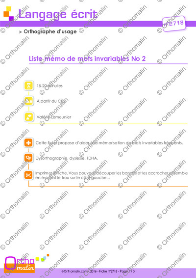 Page 1 de la fiche