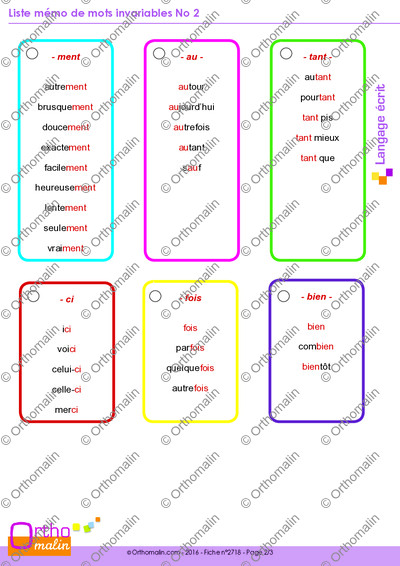 Page 2 de la fiche