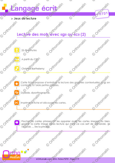Page 1 de la fiche