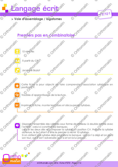Page 1 de la fiche