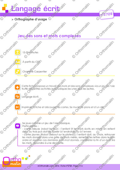Page 1 de la fiche