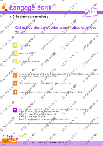 Page 1 de la fiche