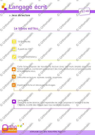 Page 1 de la fiche