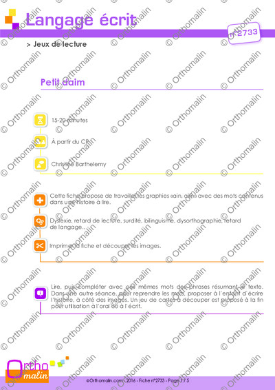 Page 1 de la fiche
