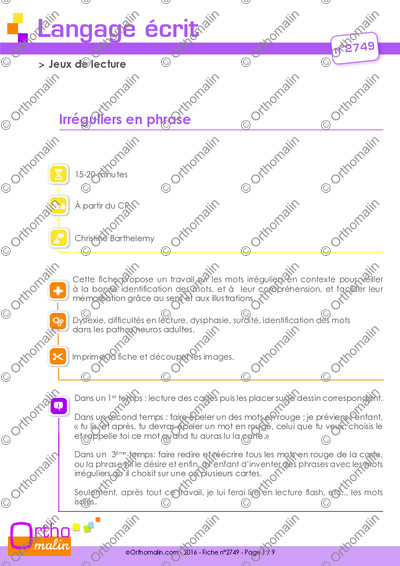 Page 1 de la fiche