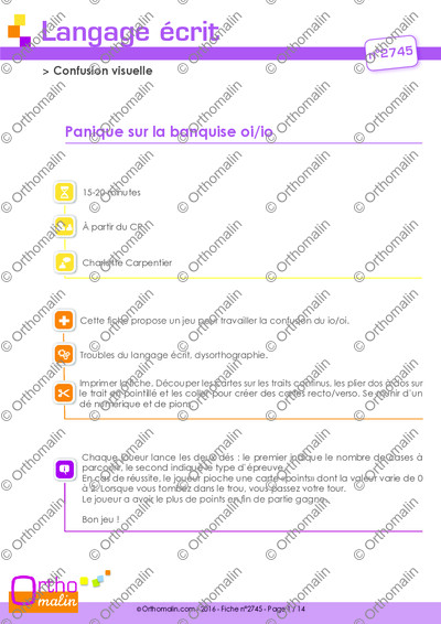 Page 1 de la fiche