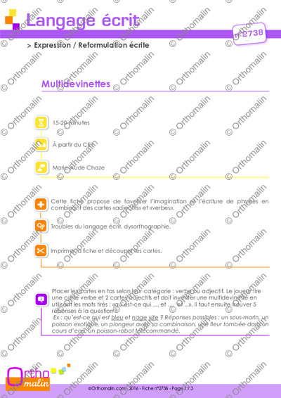 Page 1 de la fiche