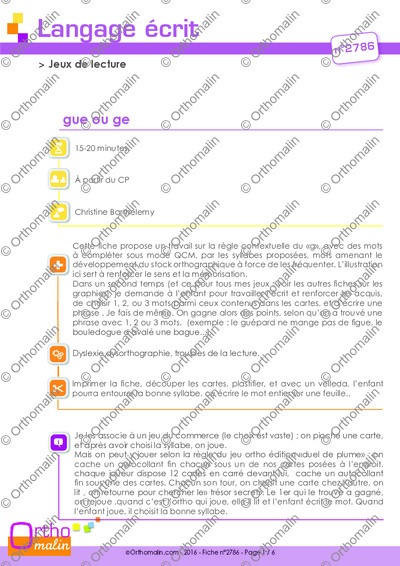 Page 1 de la fiche