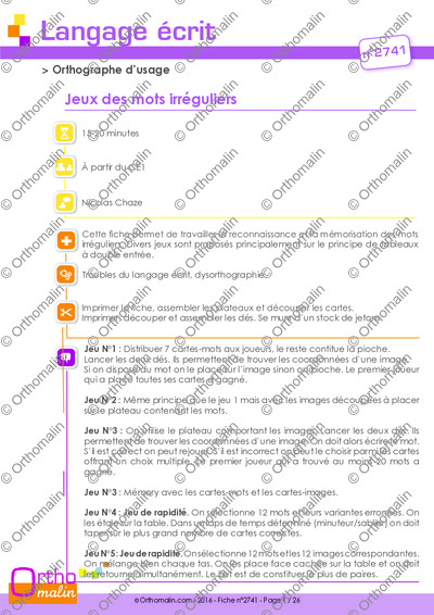 Page 1 de la fiche