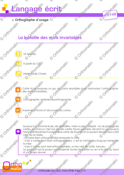 Page 1 de la fiche