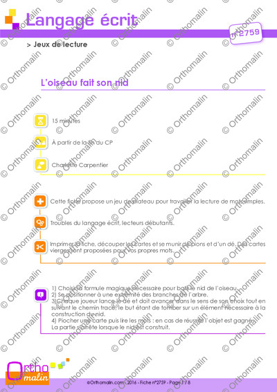 Page 1 de la fiche