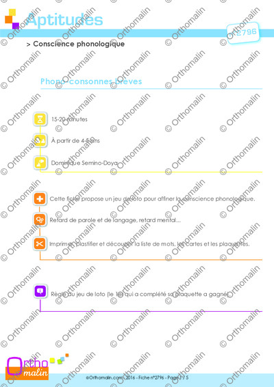 Page 1 de la fiche