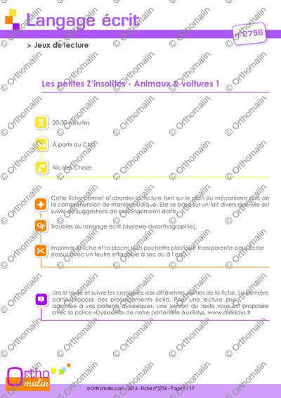 Page 1 de la fiche