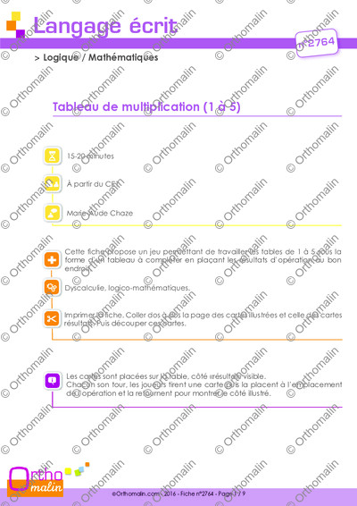 Page 1 de la fiche