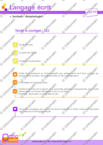 Page 1 de la fiche